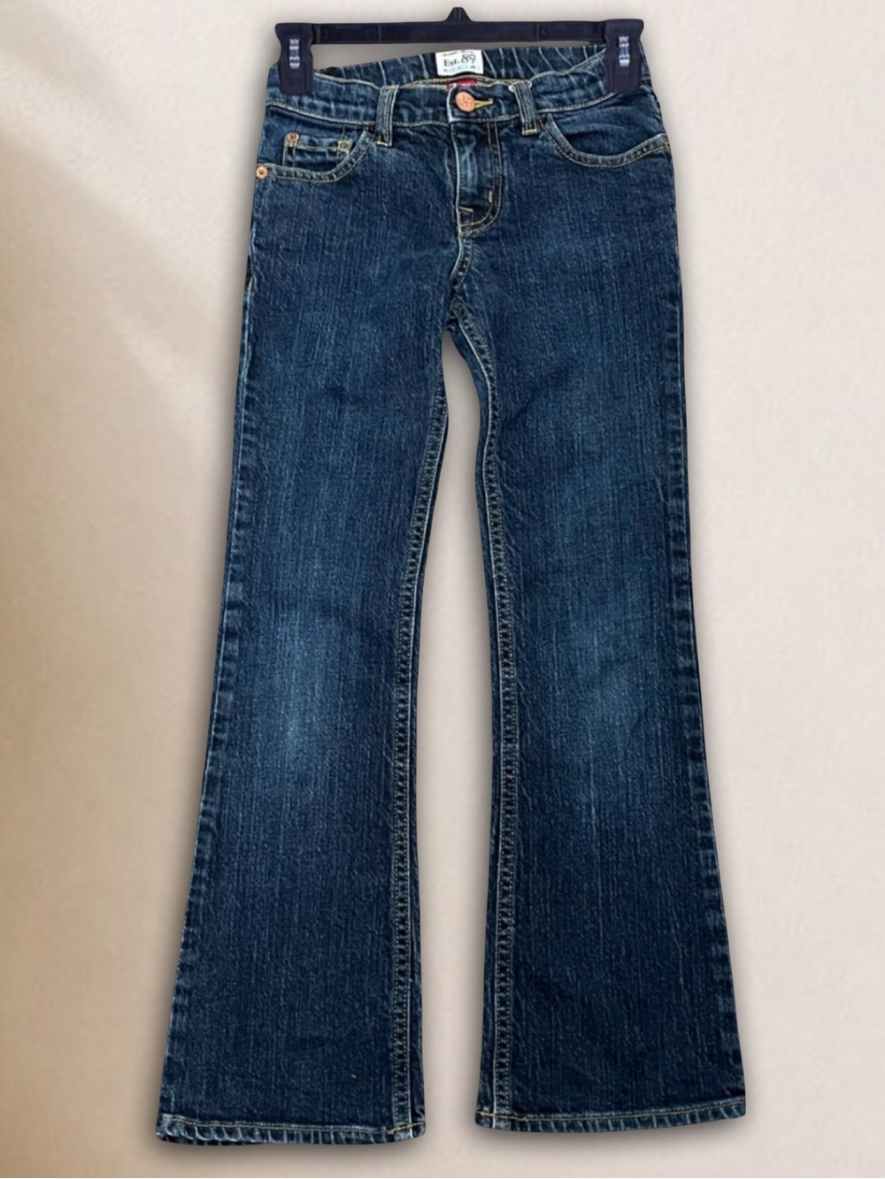 Est. 89 Girls Size 8 Bootcut Jeans Dark Wash Stretch Denim Y2K